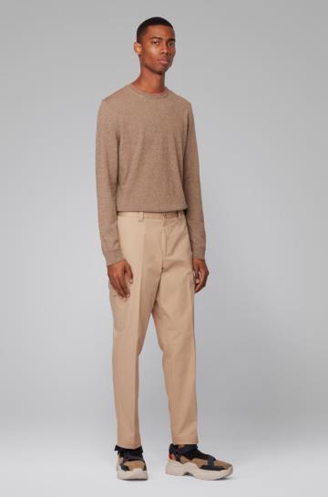 Sweter BOSS Slim Fit Brązowe Męskie (Pl47571)